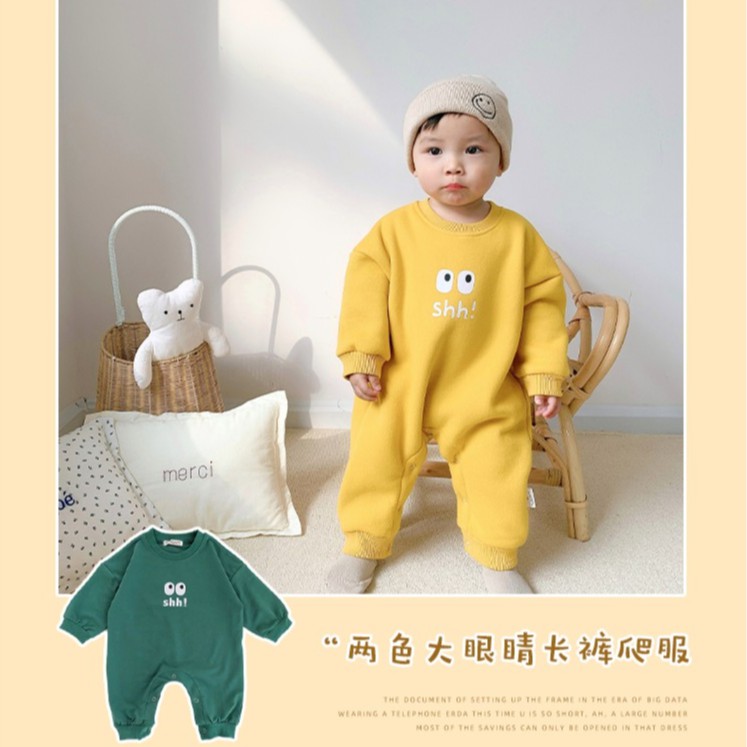 Jumpsuit hình đôi mắt dễ thương thích hợp cho bé