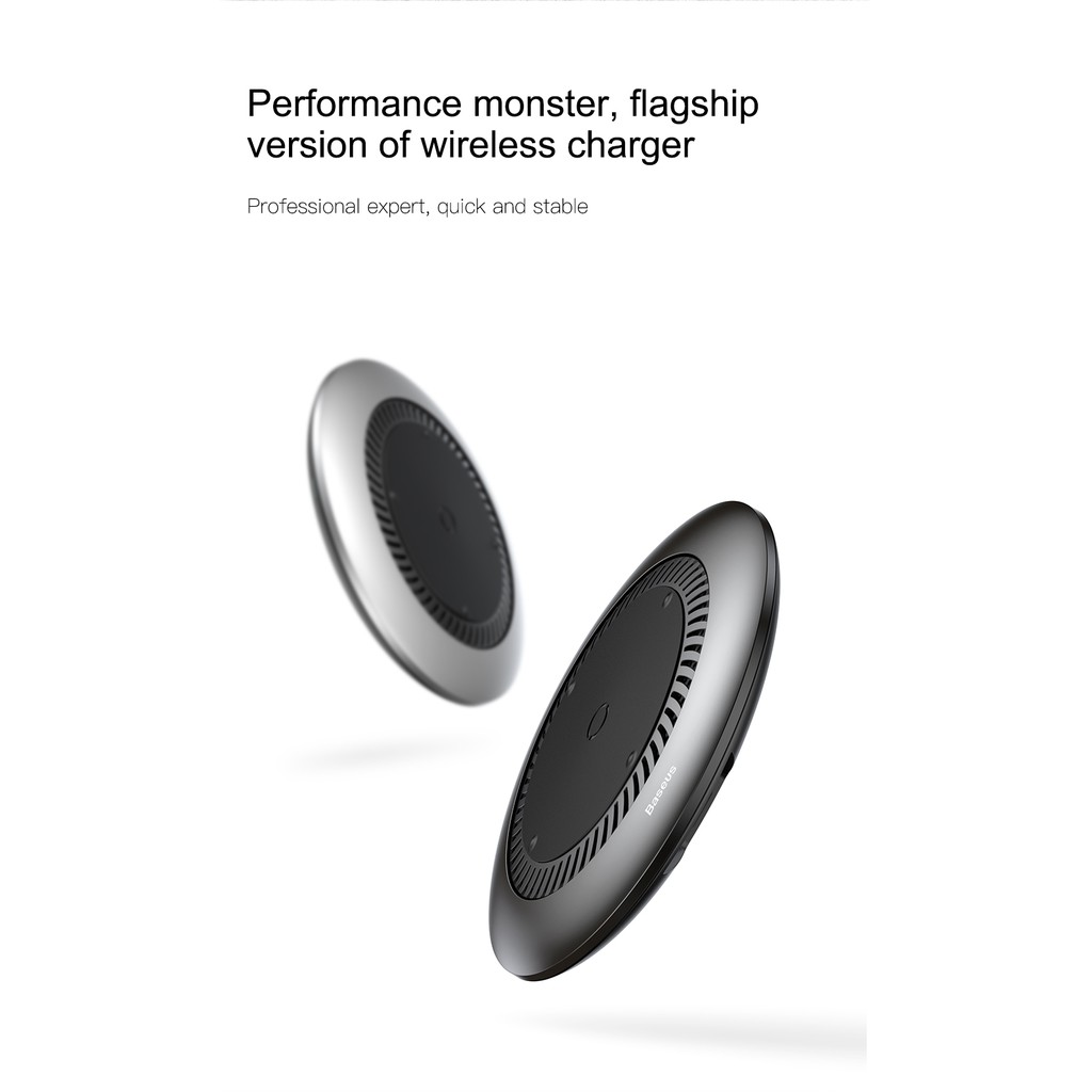 Đế sạc nhanh không dây tích hợp quạt hút tản nhiệt Baseus Whirlwind Desktop cho Apple iPhone/ Samsung (Qi Wireless