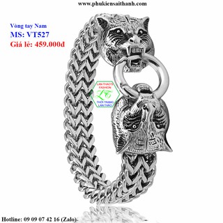 Vòng tay Inox Nam đầu Hổ cực ngầu BẢO HÀNH KHÔNG ĐEN KHÔNG RỈ SÉT