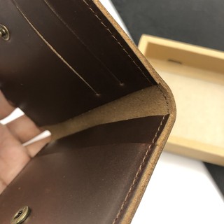 Ví mini da sáp may thủ công (nút bấm) 10.8 x 7.8 cm