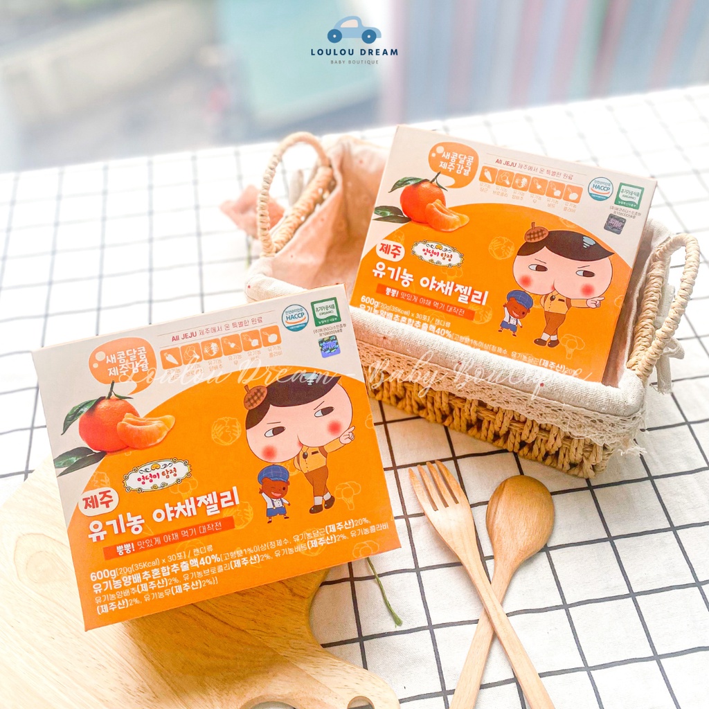 Thạch rau củ hữu cơ Jeju Hàn Quốc vị quýt hộp 30 gói [BAY AIR - CHÍNH HÃNG]