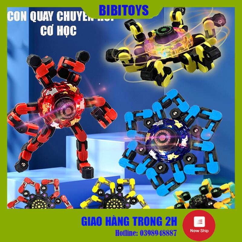 Con quay đồ chơi robot fidget spinner đầu ngón tay cơ khí dạng chuỗi biến hình , con quay hồi chuyển giải nén spinner