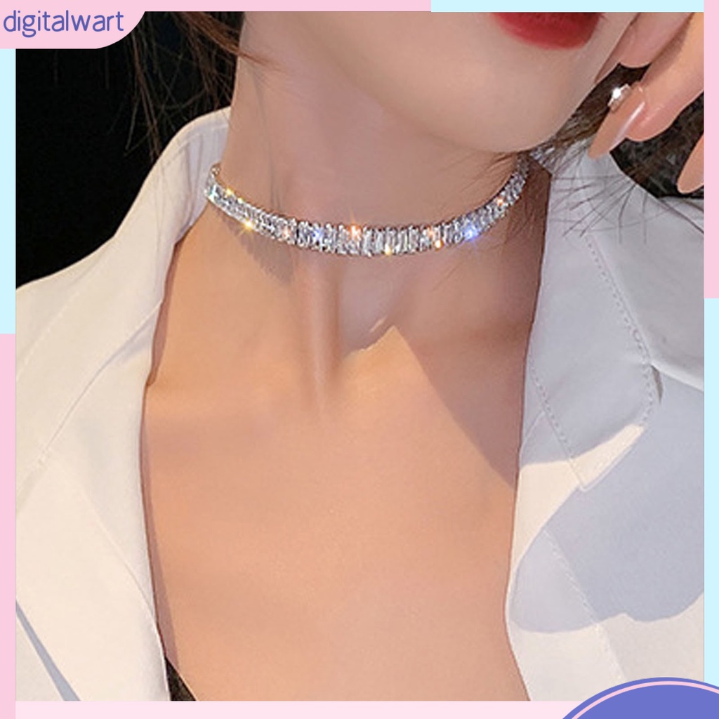Vòng Cổ Choker Đính Đá Kiểu Dáng Đơn Giản Sang Trọng Dành Cho Nữ