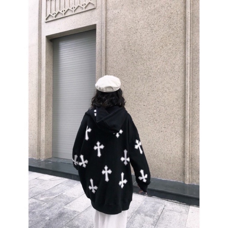 Áo Khoác Nỉ hoodie hình chữ thập , thánh giá form rộng xinh MAX ONLY
