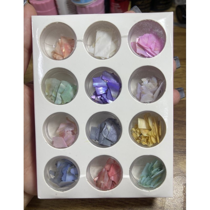 set nhũ xà cừ vân đá 12 màu siêu đẹp