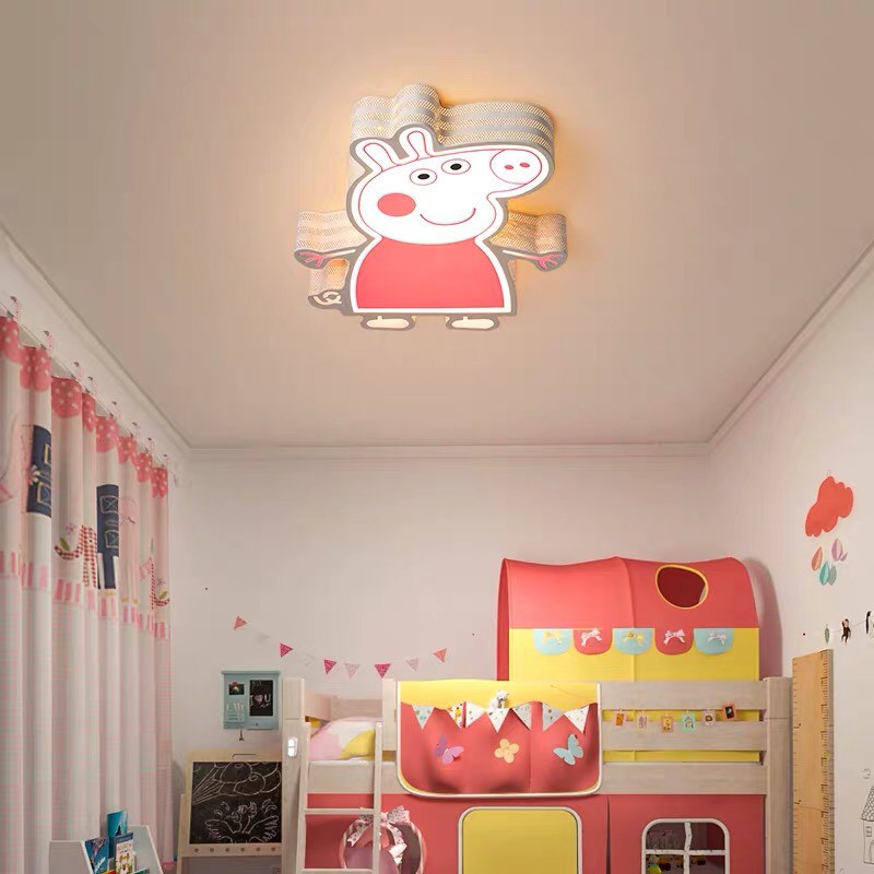 (Bảo hành 2 năm) Đèn trẻ em, đèn trần lợn Peppa, trang trí phòng ngủ trẻ em HTOP-07, 3 chế độ ánh sáng
