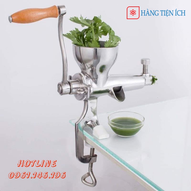 Máy ép chậm cỏ lúa mì bằng tay Inox Cổ điển - Bảo hành 1 năm
