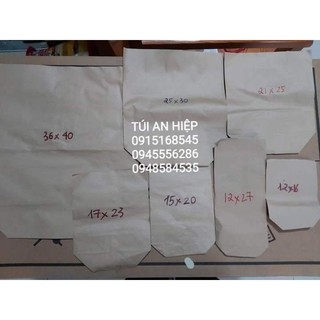 Túi giấy kraft xi măng (100 túi/tập) | Kraft bag, brown paper bag, no handle (100 pcs/ set)