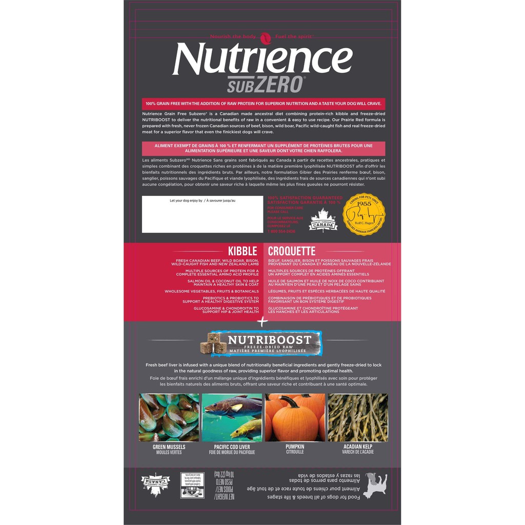 Thức ăn Hạt cao cấp cho chó mọi lứa tuổi - NUTRIENCE Subzero Dog vị Bò &amp; Cá Hồi 5kg