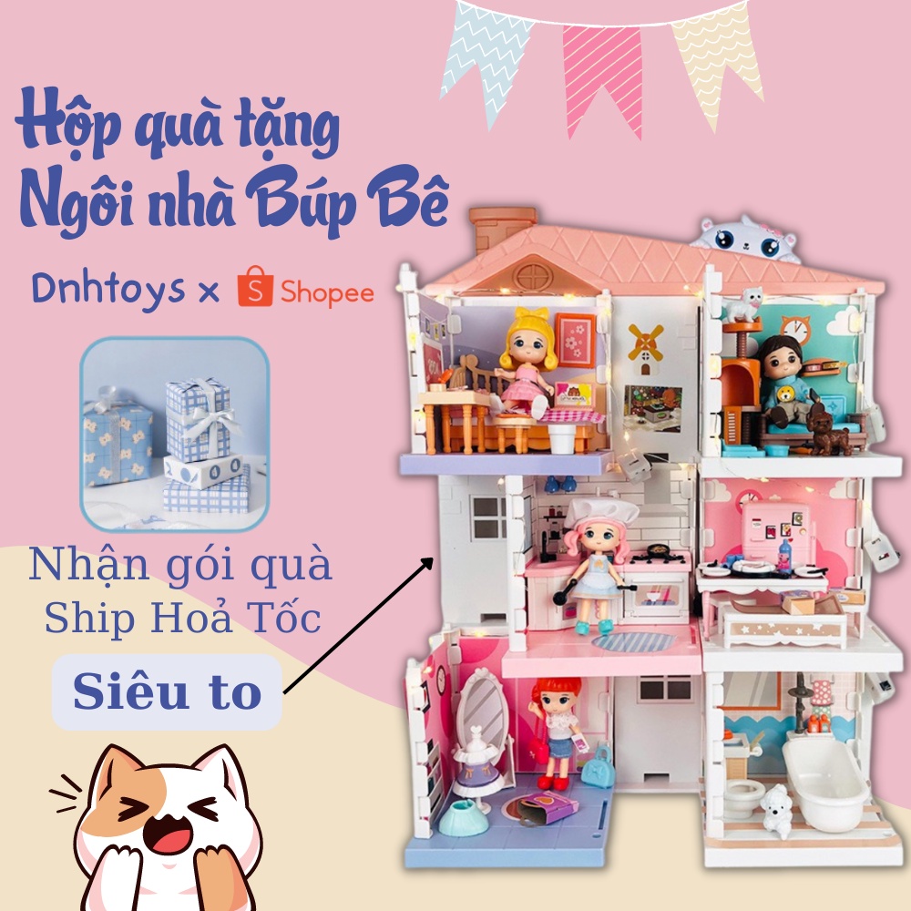 Bộ đồ chơi ngôi nhà búp bê thông minh cho bé 3 Tầng Little World nâng cao khả năng tư duy chí thông minh của bé, lego