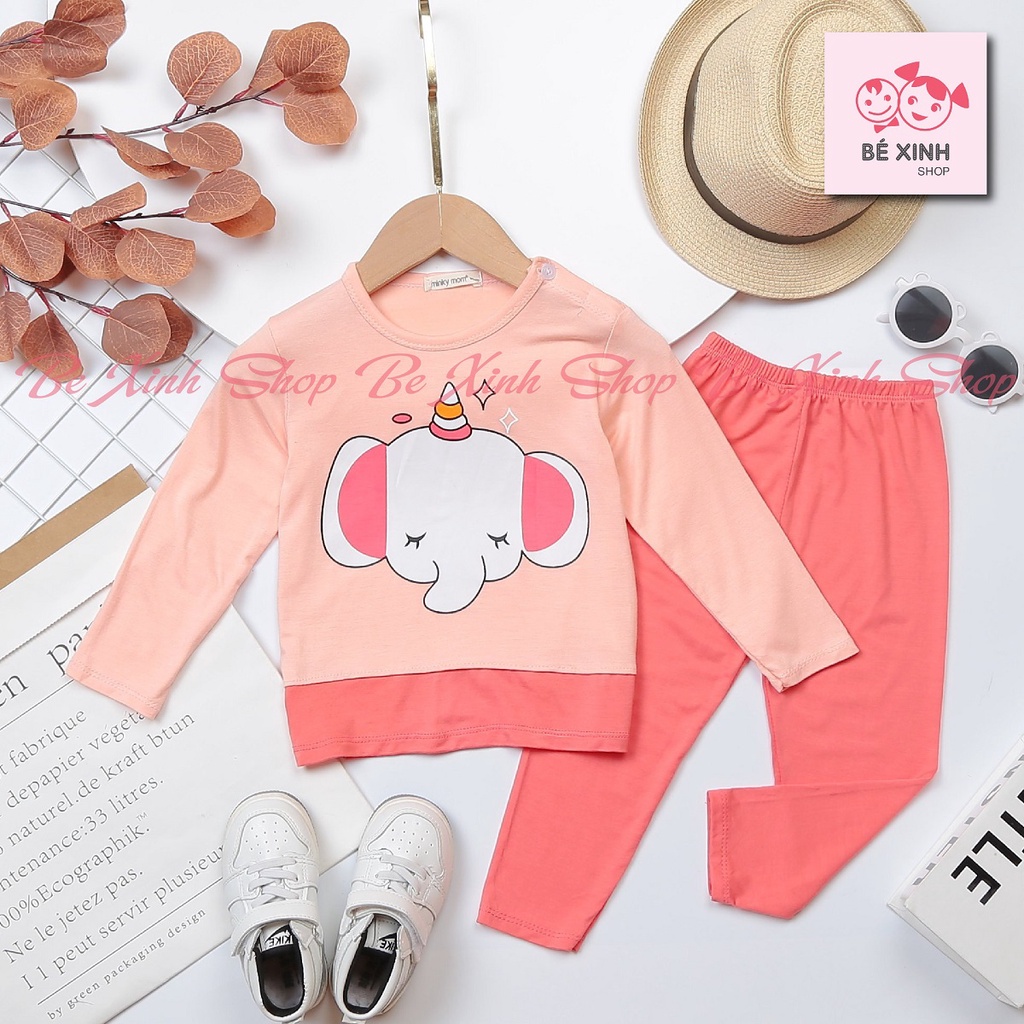 Bộ đồ ngủ thu đông dài tay cho bé gái bé trai Minky Mom  Đồ bộ tay dài thun lạnh bé gái bé trai trẻ em DÀI_MỚI