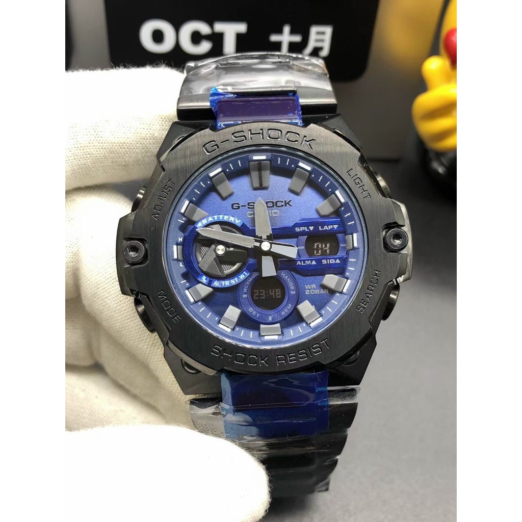 Đồng hồ nam G-shock GST-B400 OneTime vỏ Full thép màu đen mặt xanh nổi bật, sang trọng cực chất lượng