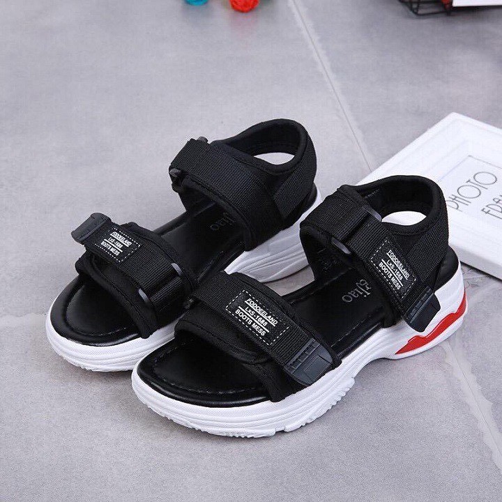 Sandal học sinh 2 quai gót đỏ siêu hot (kèm ảnh thật cuối)