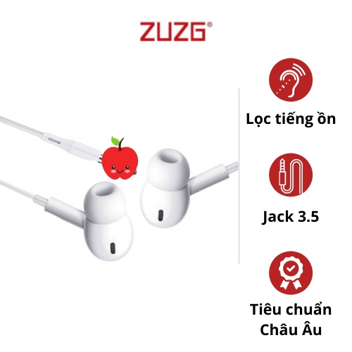 Tai nghe iphone samsung ZUZG có dây nhét tai chống ồn tích hợp micro E03