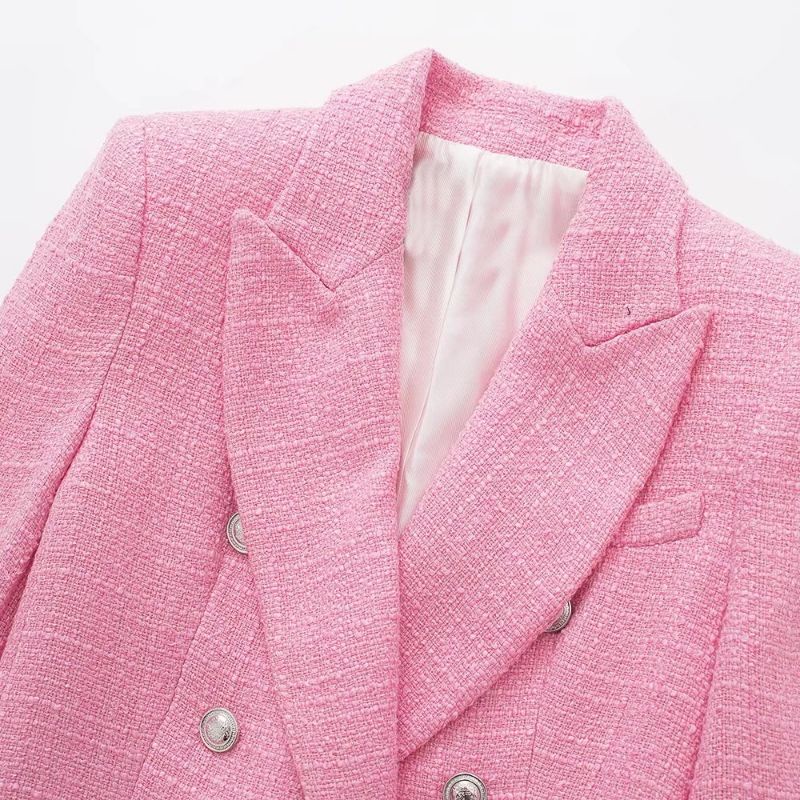 ÁO BLAZER HỒNG VẢI TWEET ZARA XUẤT XỊN TQXK