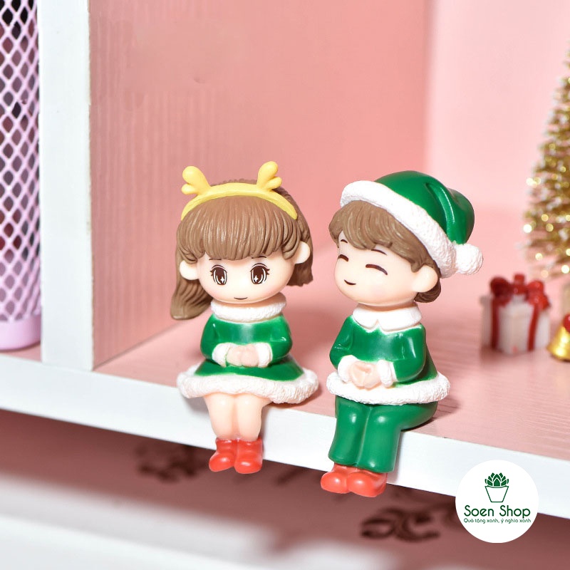|FREESHIP| Phụ kiện CẶP ĐÔI NOEL trang trí Noel, Giáng sinh- Phụ kiện trang trí bàn làm việc, mô hình tiểu cảnh