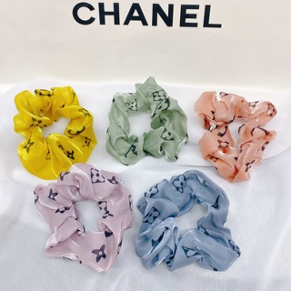 Dây buộc tóc vải Scrunchies Lv xinh xắn phong cách Hàn Quốc