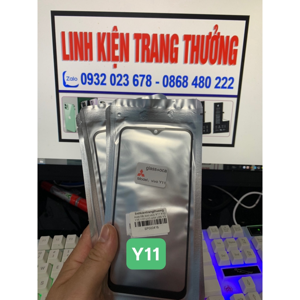 Kính ép liền keo vivo Y11 / Y12 / Y15 / Y17 / U10 / U3X / U20 / Y3 dùng chung