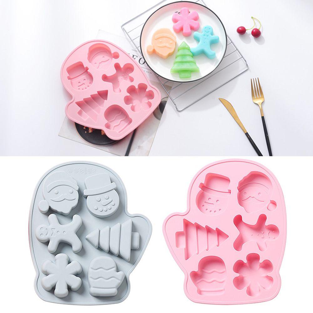 Khuôn Silicone Làm Bánh Tạo Hình Chủ Đề Giáng Sinh 6 Ngăn Tiện Dụng