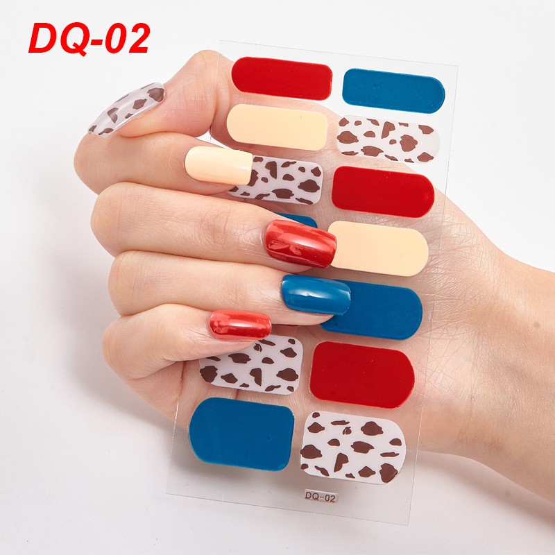 Set 14 Nhãn Dán Móng Tay Diy 3d Thời Trang Mã Dq01-18