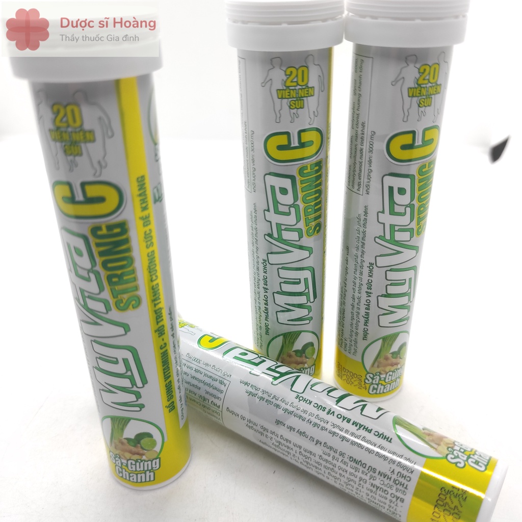 Viên sủi MyVita Strong C (Sả - Gừng – Chanh) 20 viên/tuýp - Bổ sung Vitamin C - Tăng cường đề kháng
