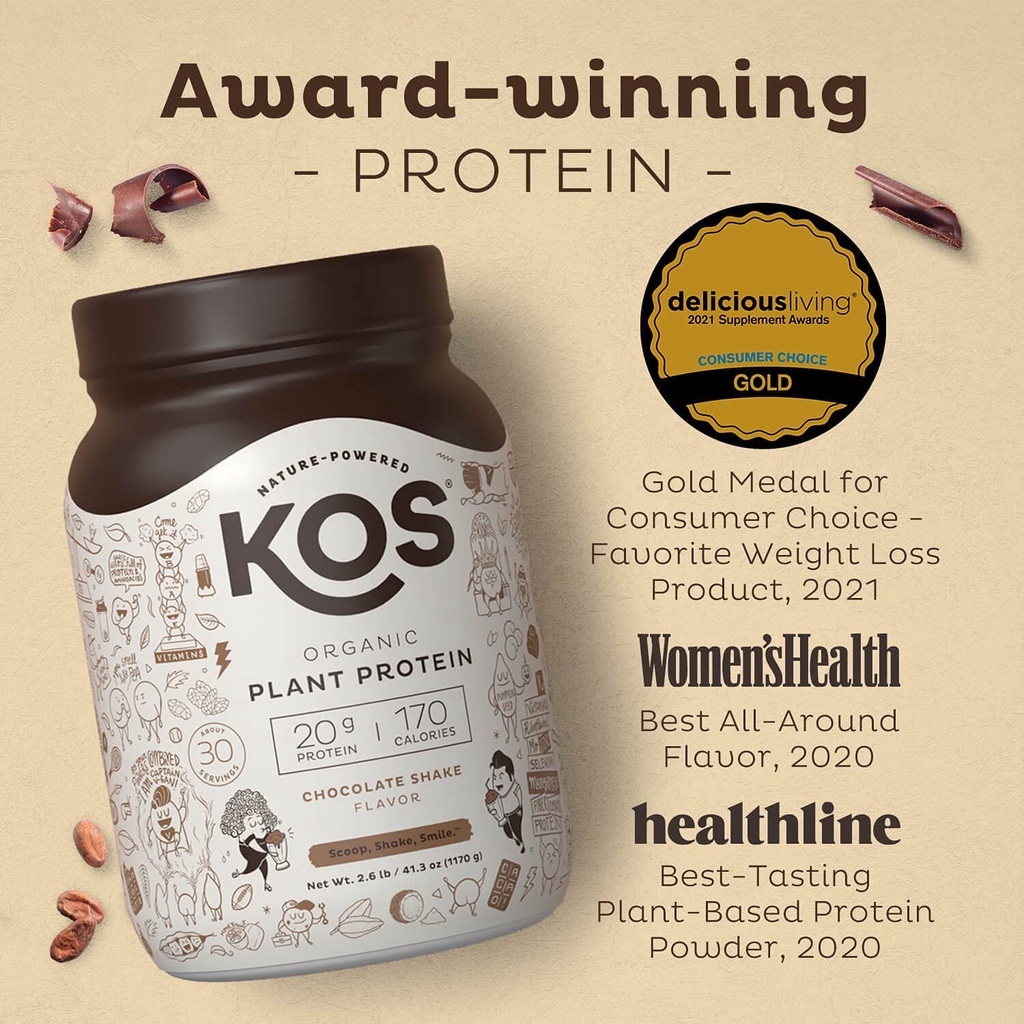 Bột KOS Organic Plant Based Protein Powder Chocolate 390g