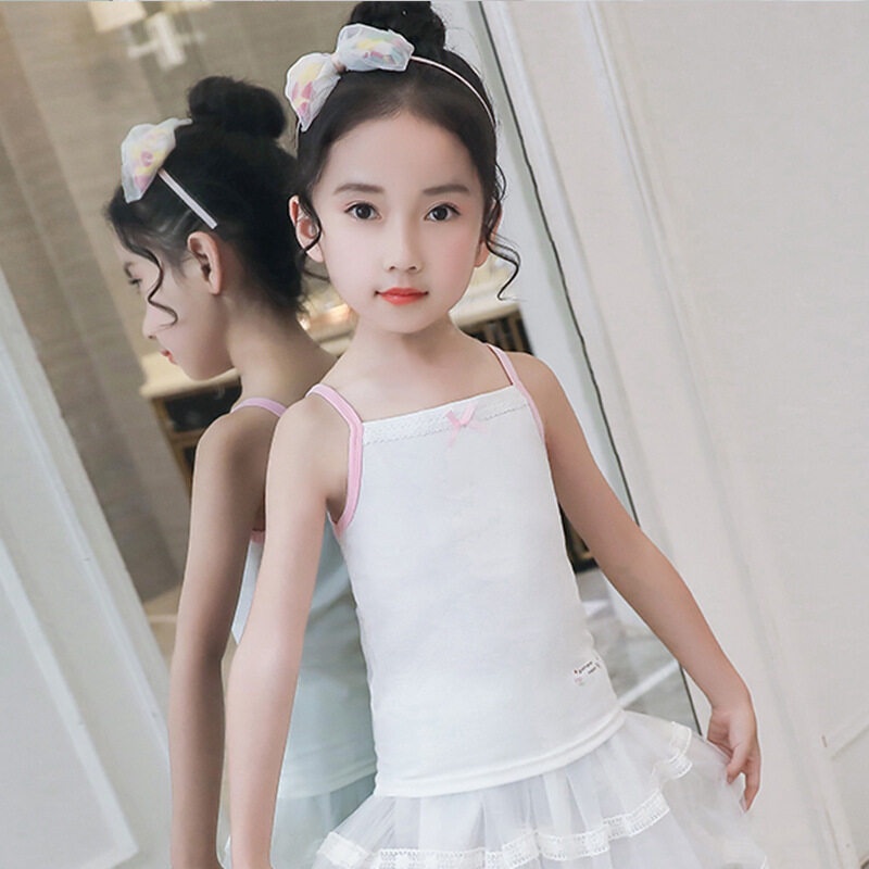 Áo Thun Không Tay Cổ Vuông Màu Trơn Thời Trang Mùa Hè Dành Cho Bé Gái 4-9 Tuổi