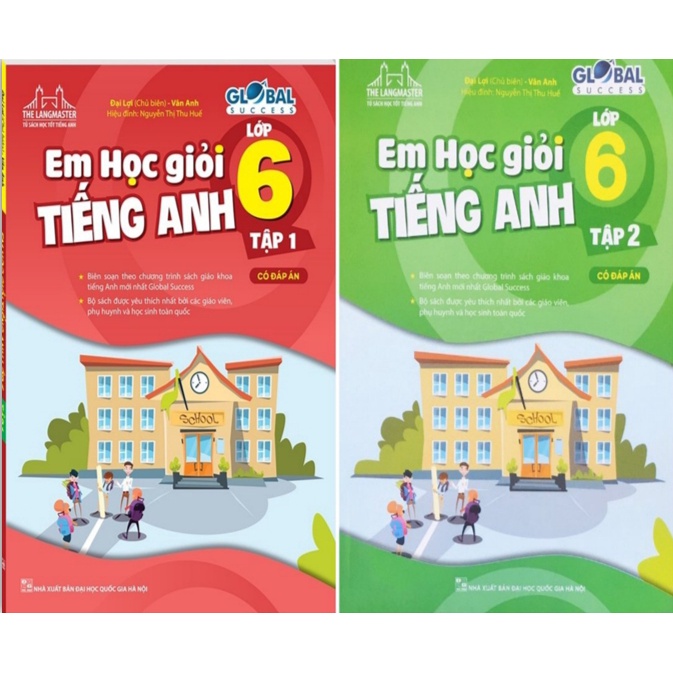Sách - Combo Em học giỏi tiếng anh lớp 6 tập 1,2  ( có đáp án )