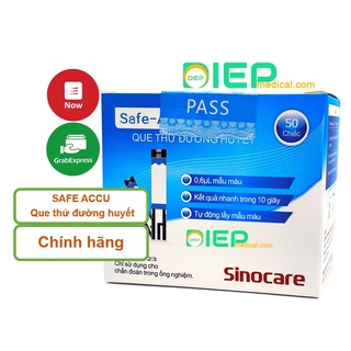 SAFE ACCU Que thử đường huyết chính hãng Sinocare dùng cho máy Safe-Accu