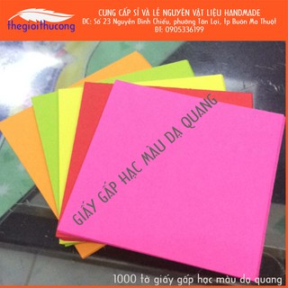 Giấy gấp hạc 1000 tờ màu dạ quang nhiều kích thước