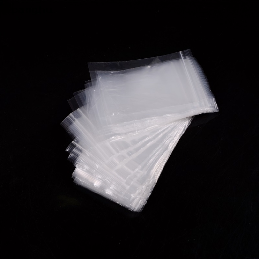 Set 100 Túi Zip Nhựa Trong Suốt 6 Kích Thước 4x6 5x7 6x8 7x10 8x12 10X15Cm