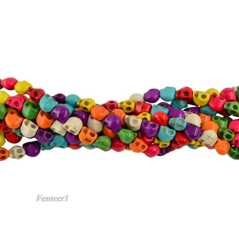 Set 1 / 52 Hạt Xỏ Lỗ Hình Đầu Lâu Nhiều Màu Sắc Dùng Để Làm Trang Sức Thủ Công