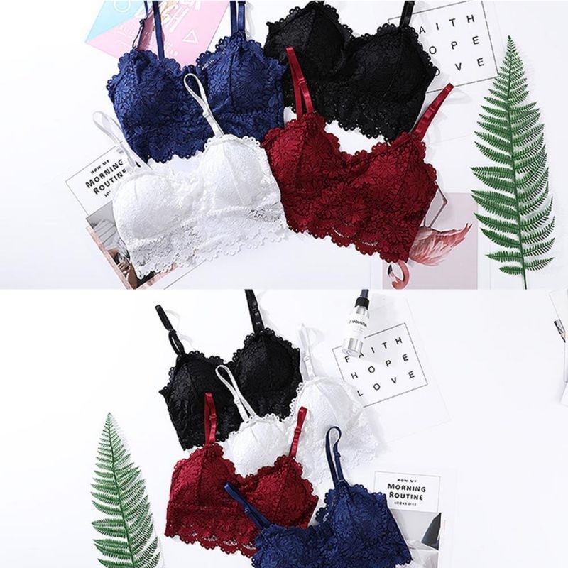 Áo ngực nữ liền mạch trang trí ren hoa thoải mái quyến rũ cho nữ