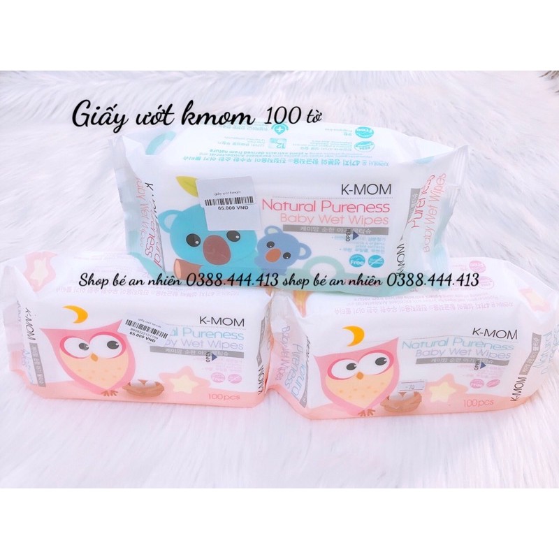 KHĂN GIẤY ƯỚT KMOM HÀN QUỐC BỊCH 100 tờ