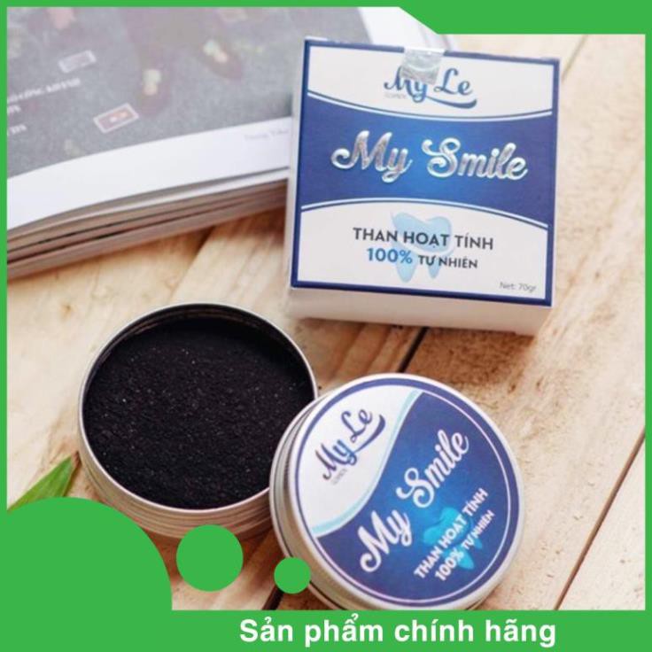 [SP CHÍNH HÃNG] - Trắng răng than hoạt tính My Smile 70gr, bột đánh răng làm trắng răng từ than hoạt tính . .