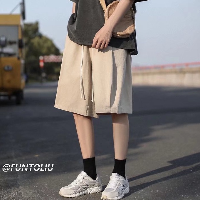 Quần ngắn ống rộng Phong Cách Hàn Quốc Dành Cho Nam