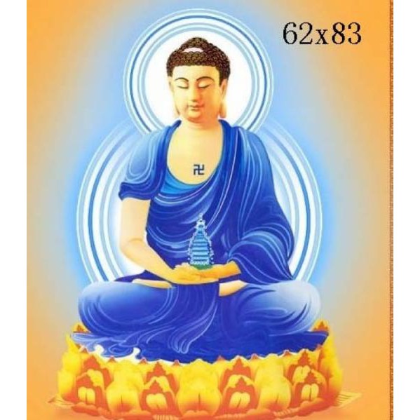 Tranh Thêu Chữ Thập (THÊU TOÀN BỘ) Dược Sư Lưu Ly Quang Phật PC141 (KHÁCH TỰ THÊU) KT:62X83CM