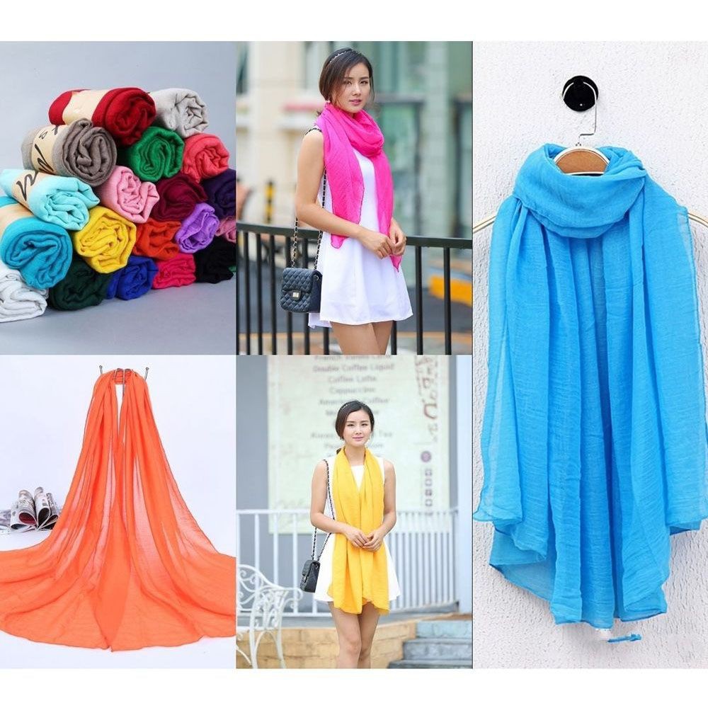 Lady Fashion Accessories Long Women &Apos;S Soft Cotton Scarves