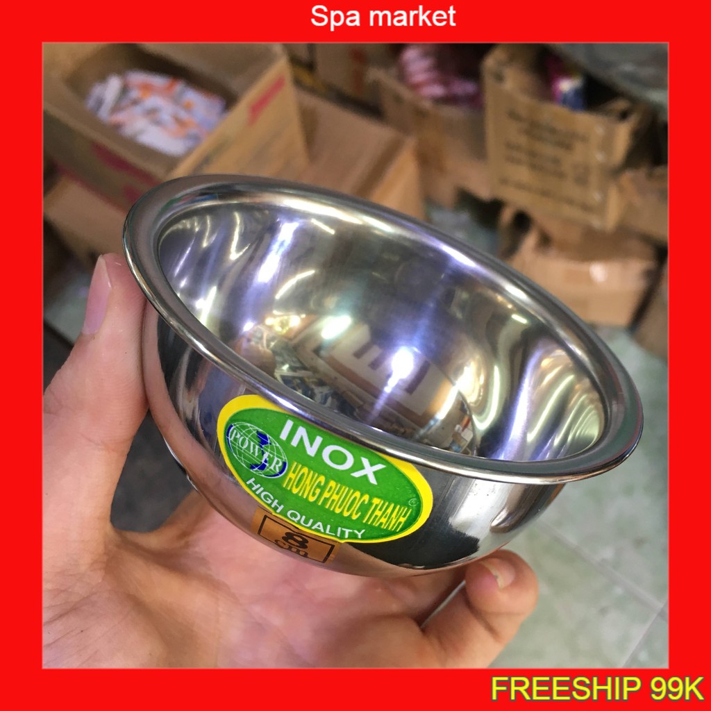 Bát inox bé size 8cm, dùng pha mặt nạ, đựng dụng cụ