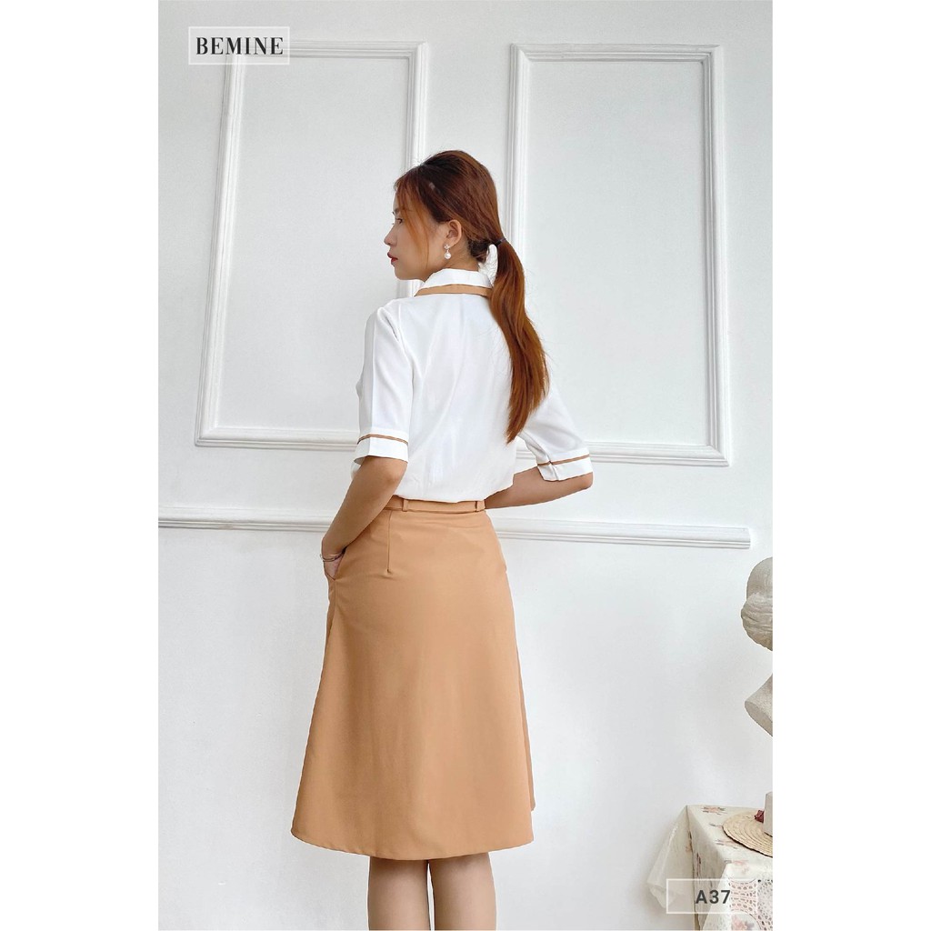 Áo sơ mi nữ công sở kiểu dáng cổ phối tầng BEMINE A37TRANGNAU