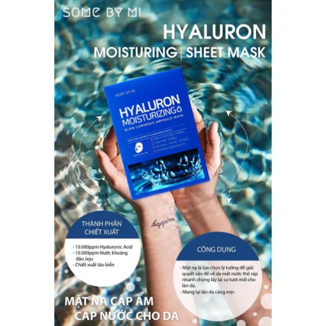 [CHÍNH HÃNG ĐỦ BILL] Mặt Nạ Giấy Giúp Cấp Nước SOME BY MI HYALURON MOISTURING SHEET MASK 25g