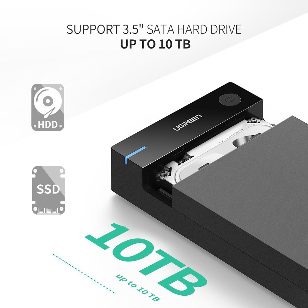 Box Ổ Cứng 2,5 / 3.5 inch USB 3.0 Chính Hãng Ugreen 30847 Cao Cấp