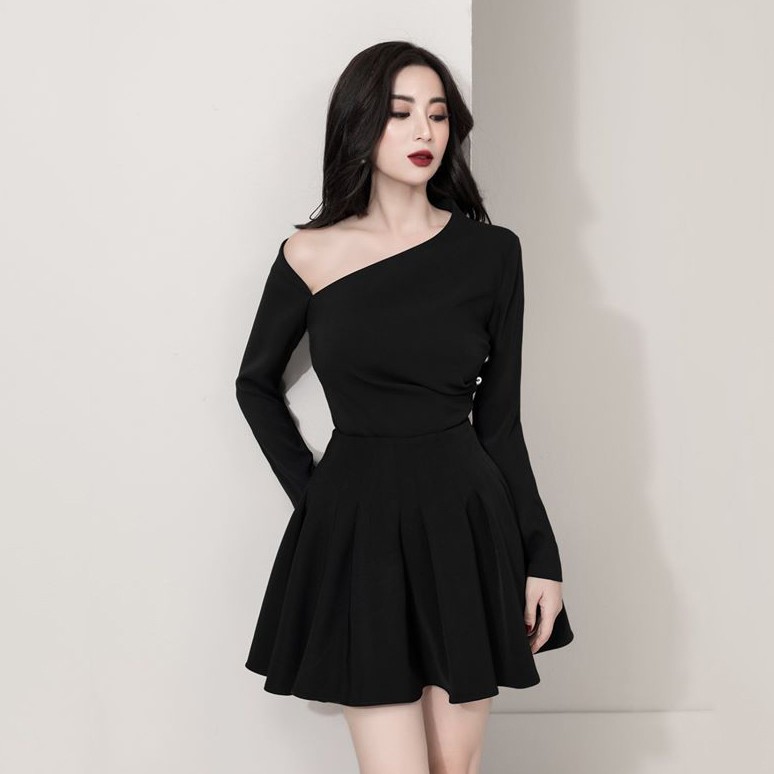 Áo dáng dài cổ lệch tà chéo - ABEO135