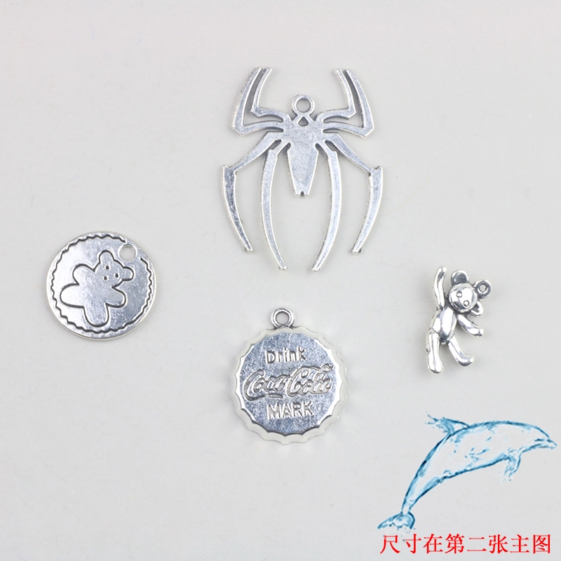 Móc Khóa / Khuyên Tai / Dây Chuyền Handmade diy Bằng Hợp Kim Kẽm Hình Nắp Chai Nước Ngọt / Gấu / Nhện