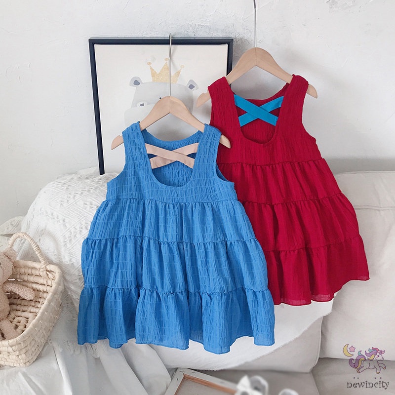 Đầm Sát Nách Thời Trang Hàn Quốc Đáng Yêu Cho Bé Gái