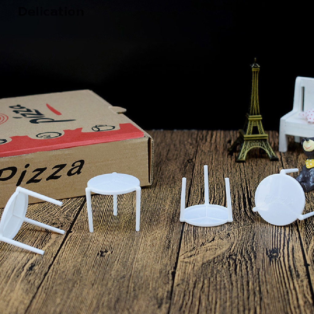 Set 100 Giá Đỡ Ba Chân Bằng Nhựa Màu Trắng Giúp Tiết Kiệm Bánh Pizza