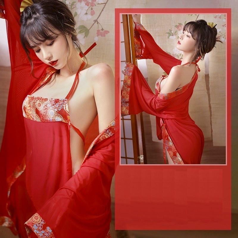 Váy Ngủ Cosplay Cô Gái Màu Đỏ Sexy - Khuyến Rũ