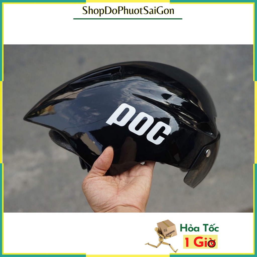 Mũ xe đạp POC 01 đen bóng - Nón bảo hiểm thể thao