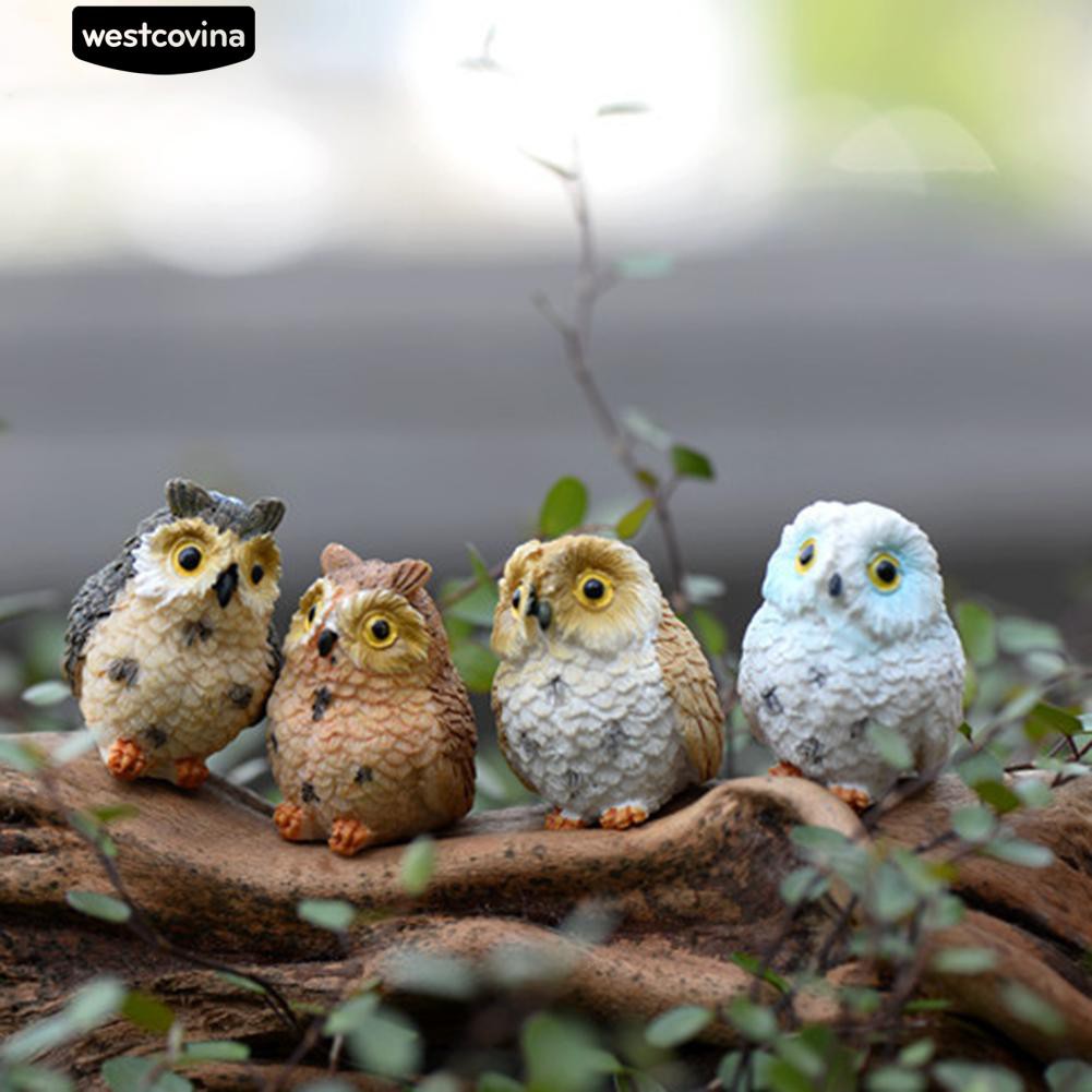 Mô Hình Cú Mèo Mini Trang Trí Đáng Yêu