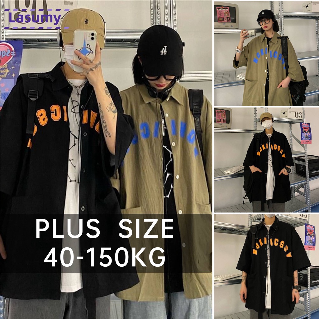 Cộng Với Kích Thước Cộng Với Kích Thước!Áo Thun Ngắn Tay In Chữ Phong Cách Hip Hop Hàn Quốc Cho Nam Nữ